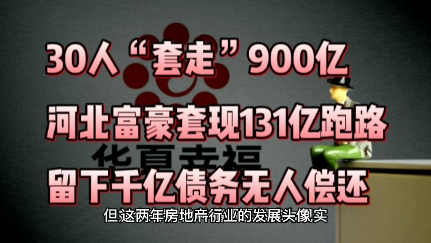 30人“套走”900亿?河北富豪套现131亿跑路,留下千亿债务无人偿还哔哩哔哩bilibili