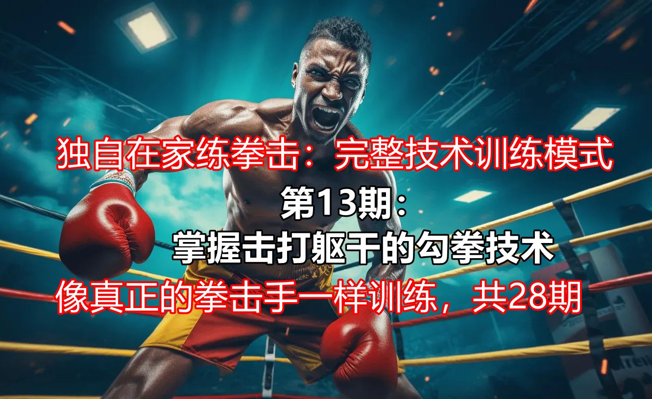 独自在家练拳击：完整技术训练模式 第13期--掌握击打躯干的勾拳技术（像真正的拳击手一样训练，共28期）