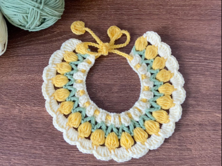 宠物围兜钩织教程简单钩织小物件