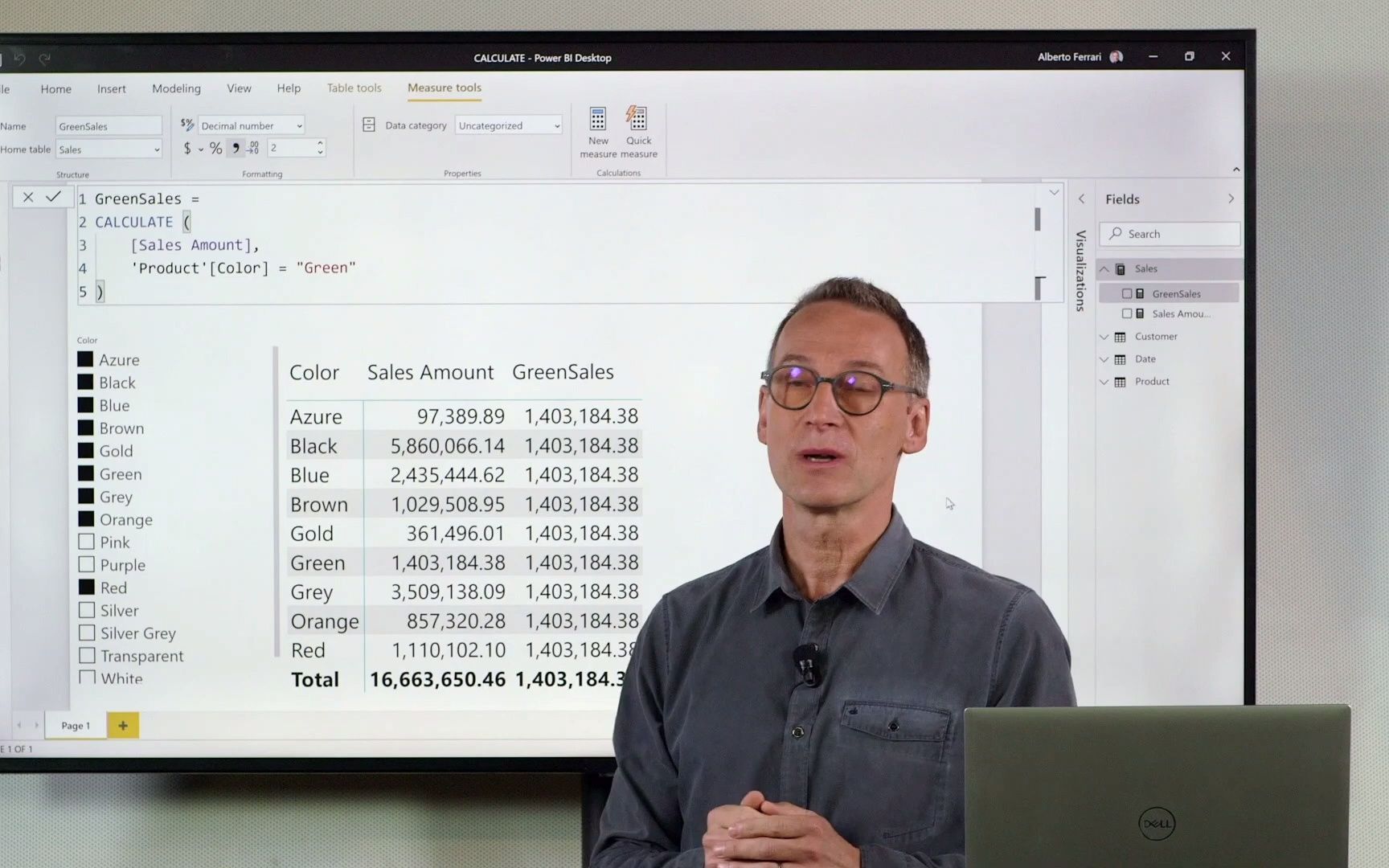 CALCULATE in DAX 02_ Add single column filter_哔哩哔哩_bilibili