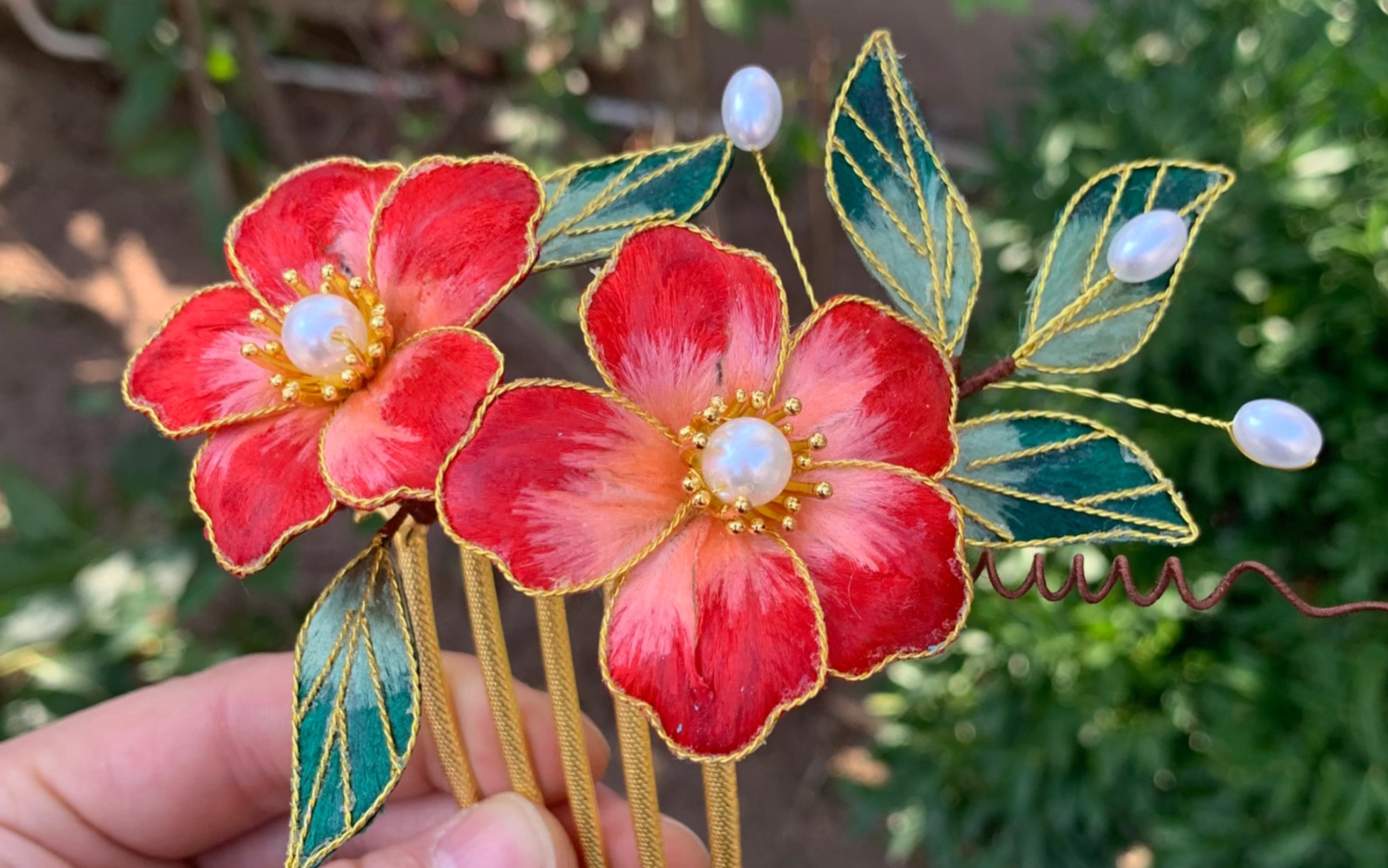 A12非遗绒花掐丝绒花制作教程