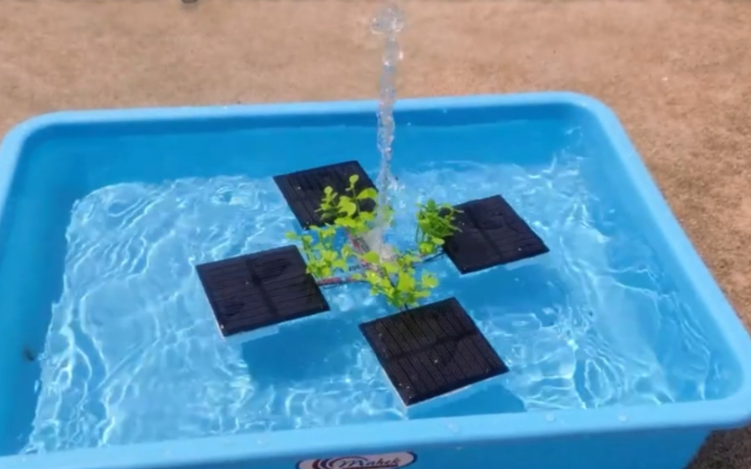 教大家如何简单制作无需的电池太阳能养鱼小喷泉。