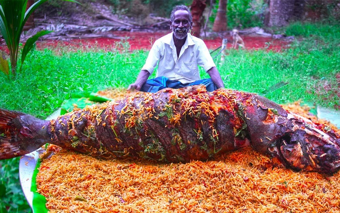 三十多斤的恒河大鱼，看印度大爷是怎么做美食吃的，真的是绝绝子