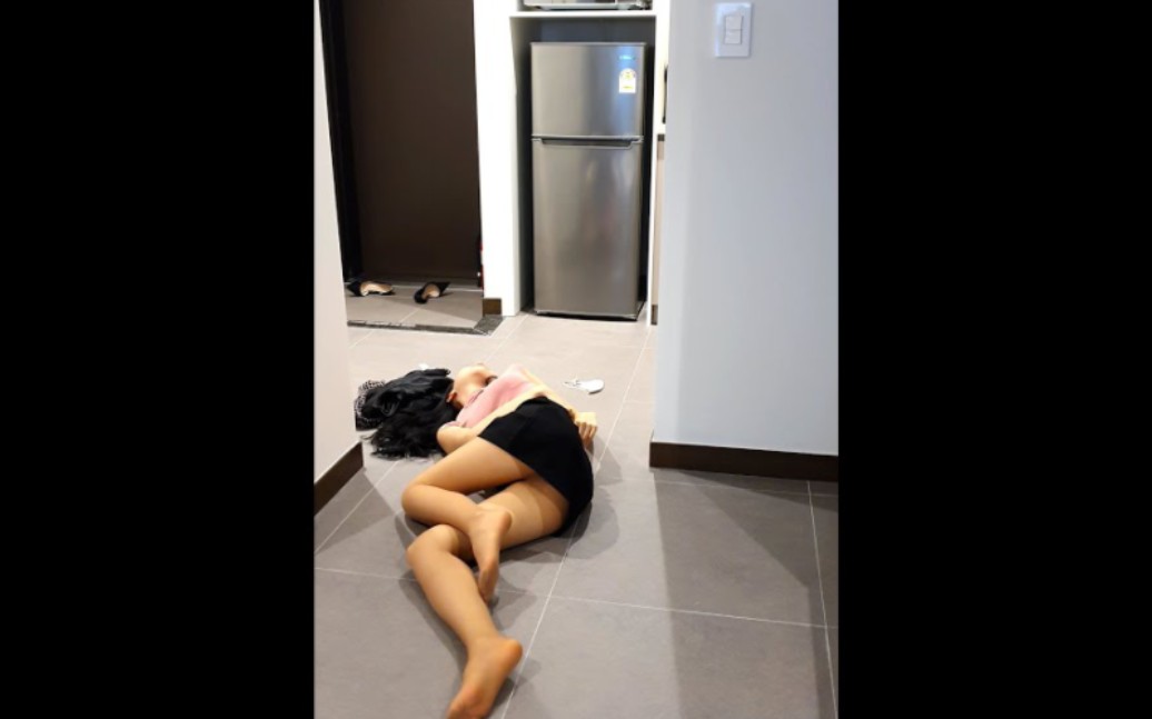 Drunk female coworkers at the company's annual meeting