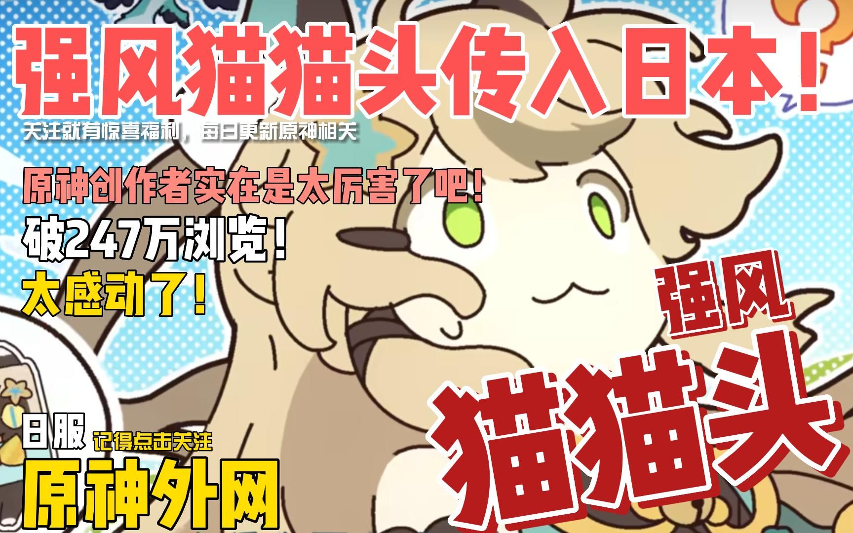 【原神外网/熟肉】国内二创'强风猫猫头'传入日本 破247万浏览 引日服玩家热议