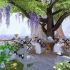 [FF14]新庭具紫藤树+绣球花实在是太搭了！森林边上的紫色小屋♡