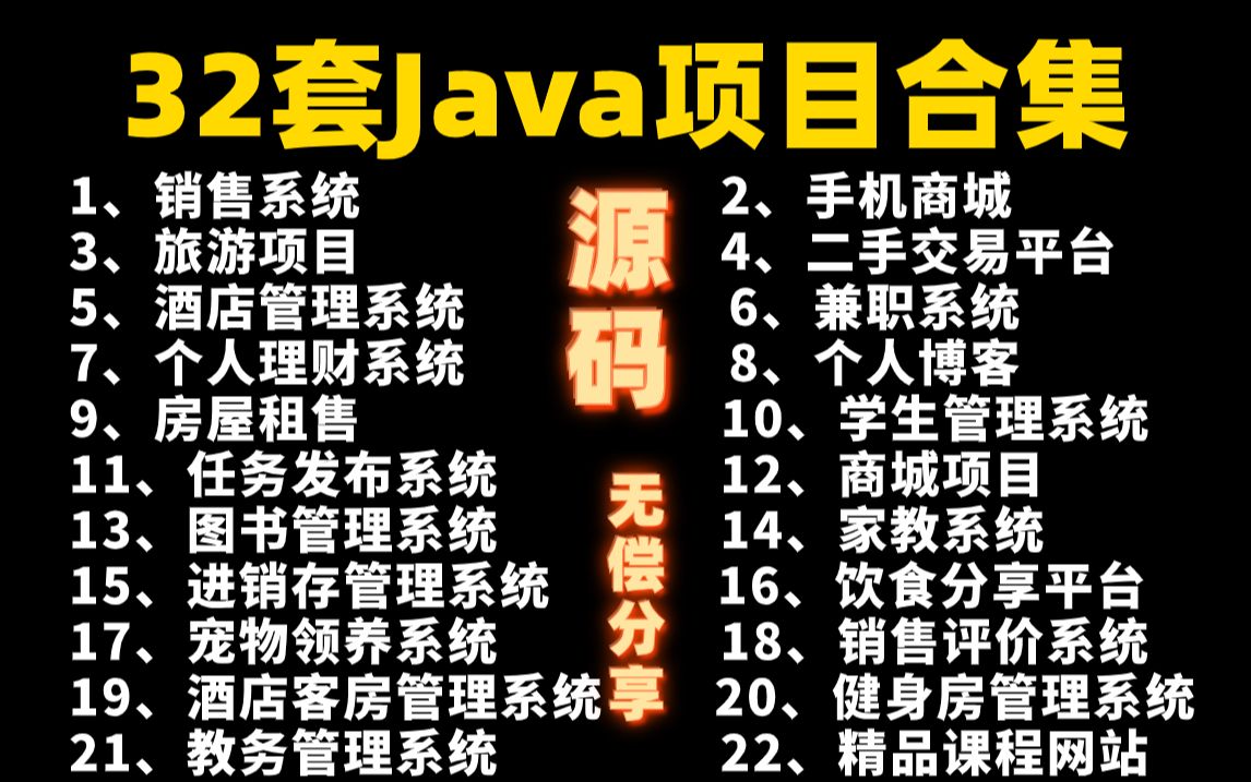 花8k买的毕设项目（附源码课件文档数据库），任你挑选，无私分享，java毕设，java练手项目，写进简历顺利毕业_Java项目_Java编程