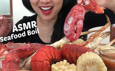 【ASMR】【英文吃播】SAS吃各种海鲜,龙虾