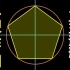 尺规作图，画正五边形：先画一圆，再确定内接于圆的正五边形的边