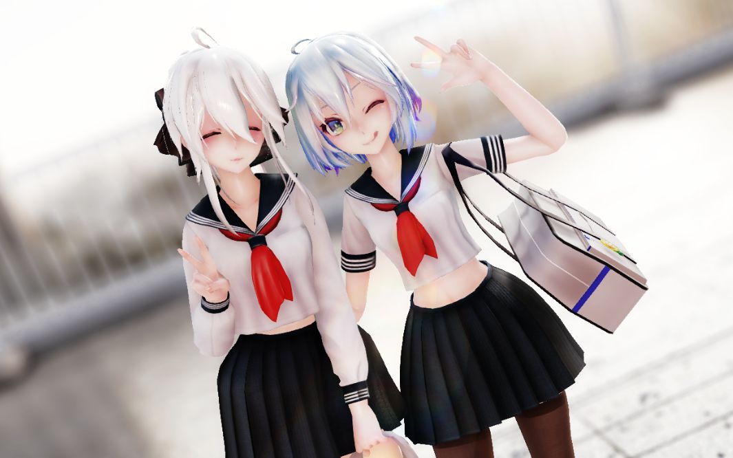 mmd15倍画质shakeitoff制服jk弱音初音1080p60fps
