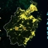 浙江、上海夜间灯光分布，看城市轮廓更直观，地形+夜光