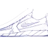 工业设计手绘/产品设计手绘——运动鞋侧视图
