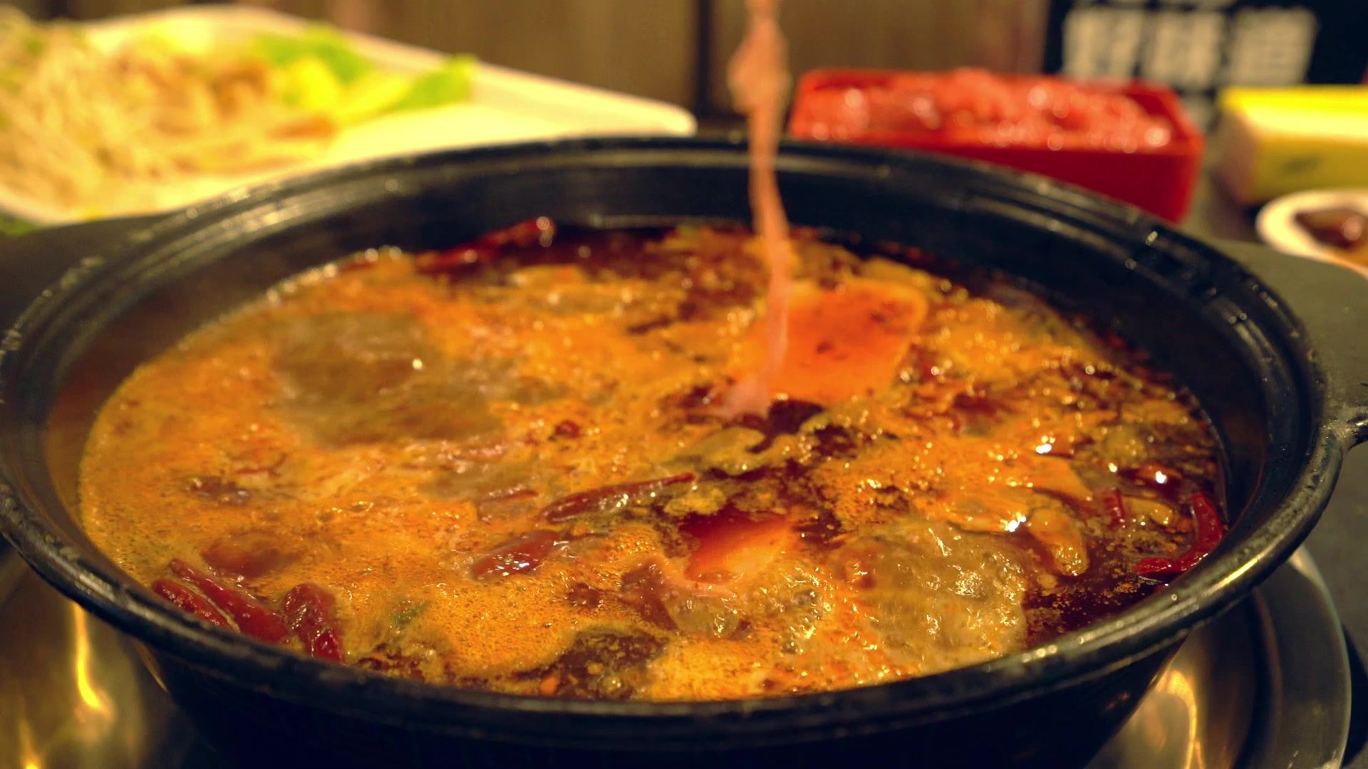 【空镜素材】红油火锅