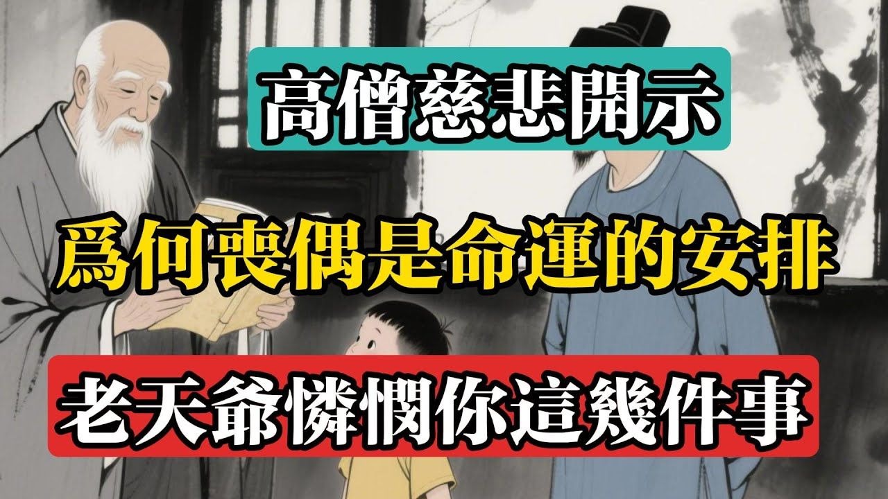 高僧慈悲開示：為何喪偶是命運的安排？老天爺憐憫你這幾件事！#佛教 #佛法 #佛教玄學 #佛教智慧 #佛學知識 #佛學智慧 #修心修行 #佛教文化 #禪悟人生 #