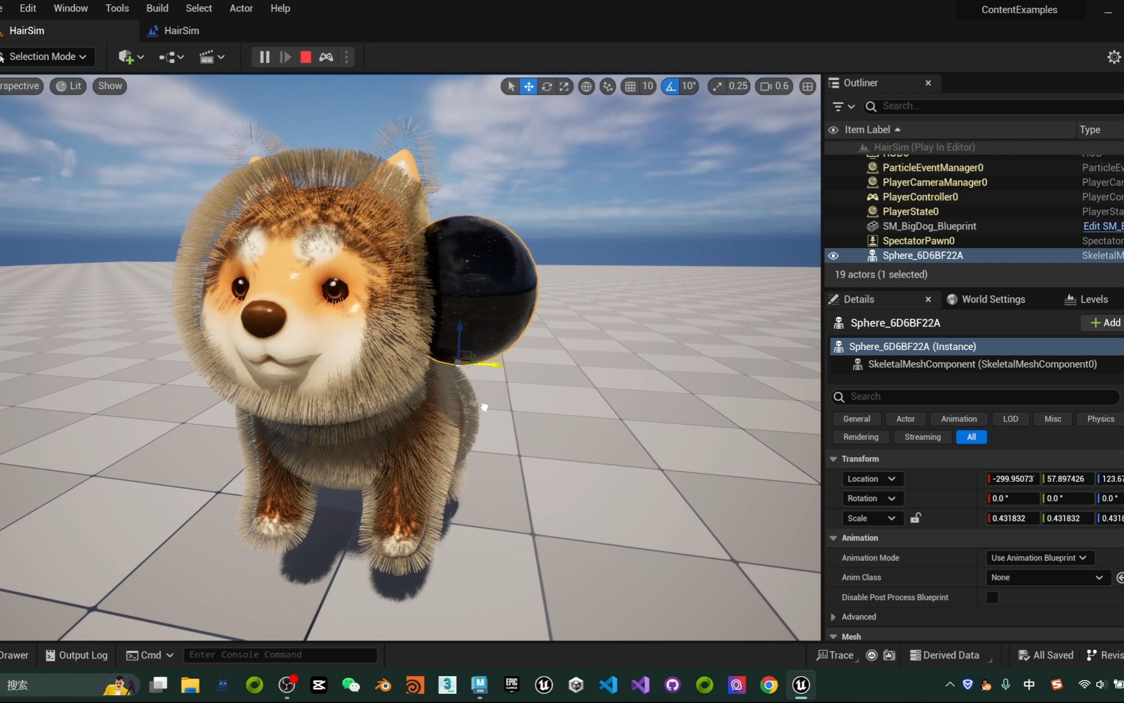 用UE5制作一只可以摸的毛绒绒小动物