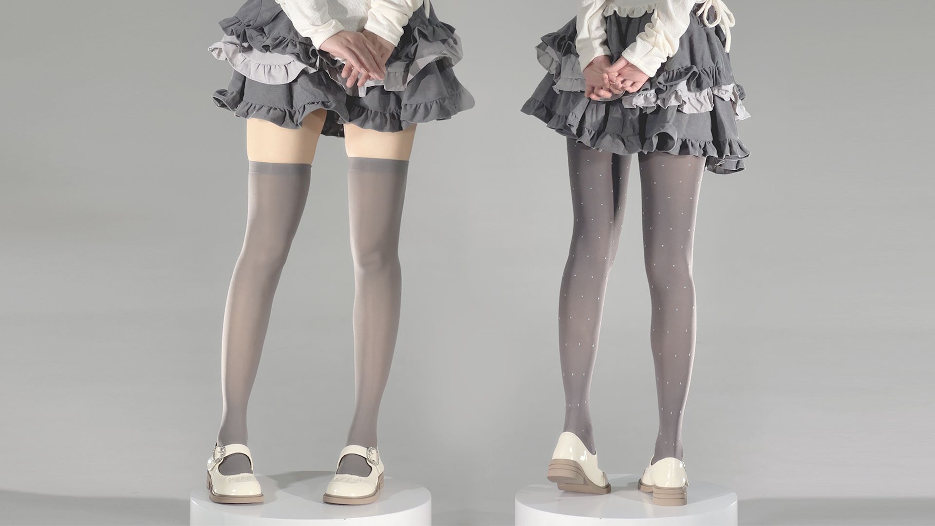 被许愿的波点灰丝 搭配个小圆头鞋