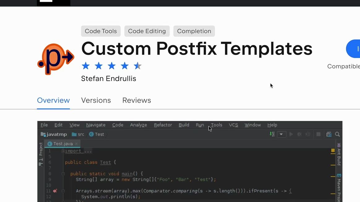 IDEA插件:自定义后缀补全模板Custom Postfix Templates开源免费