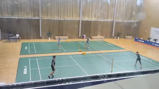 新科羽毛球混双世界冠军徐铁人/蔡肉丁中国公开赛决赛前热身…