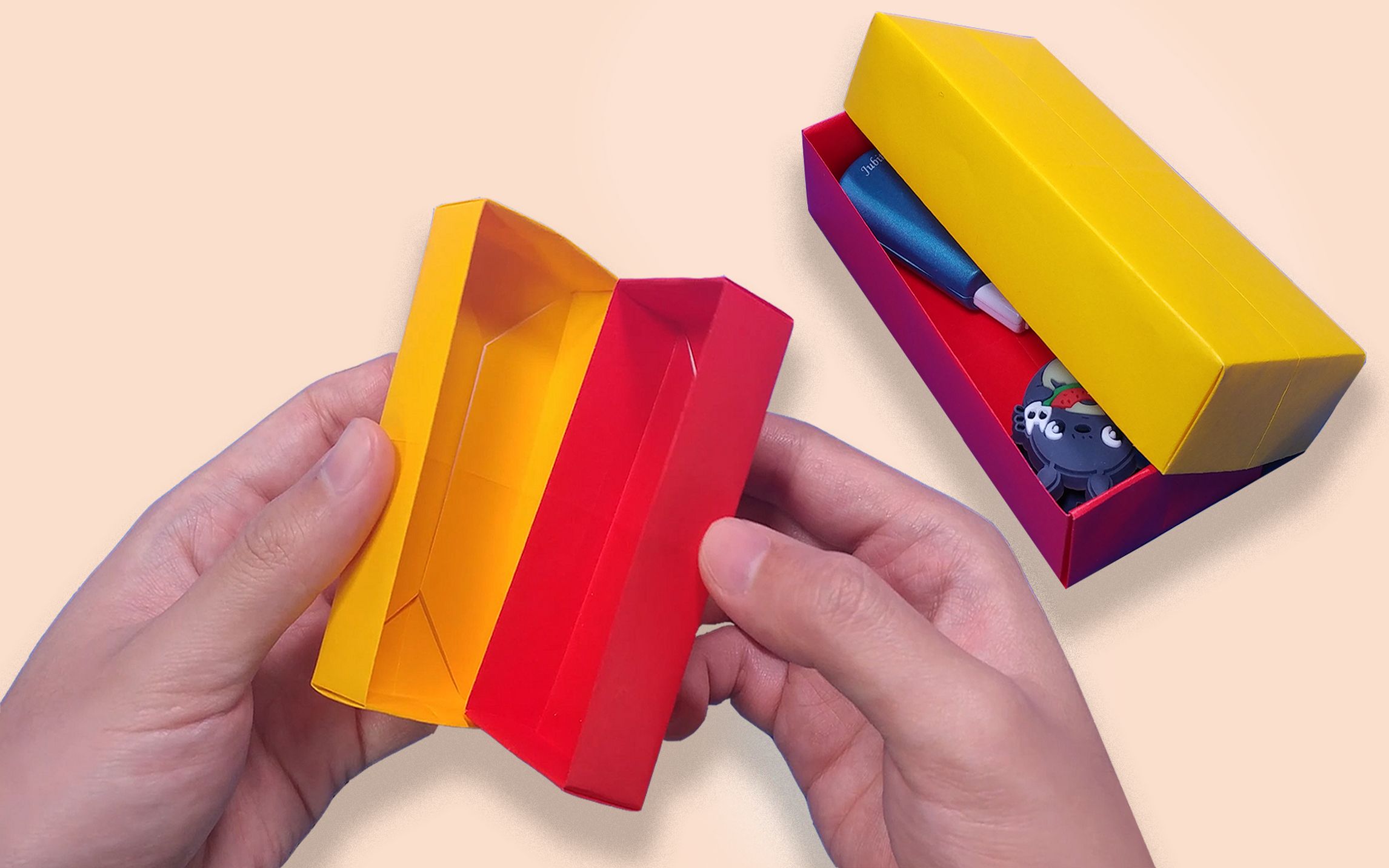 【折纸】立体三角盒子折纸详细教程，一张纸折出实用三角收纳盒_哔哩哔哩_bilibili