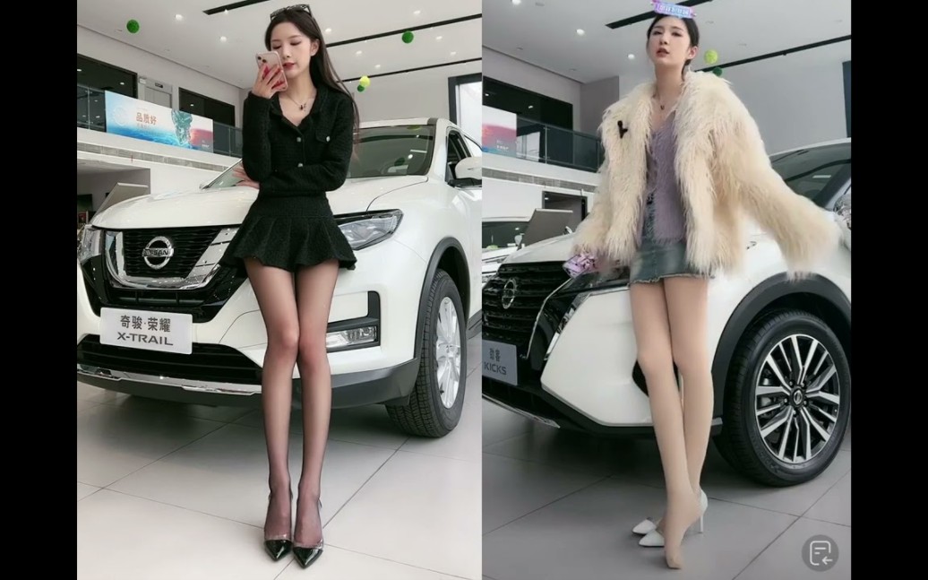 Live car salesgirls - fulfill your stocking fantasies!
