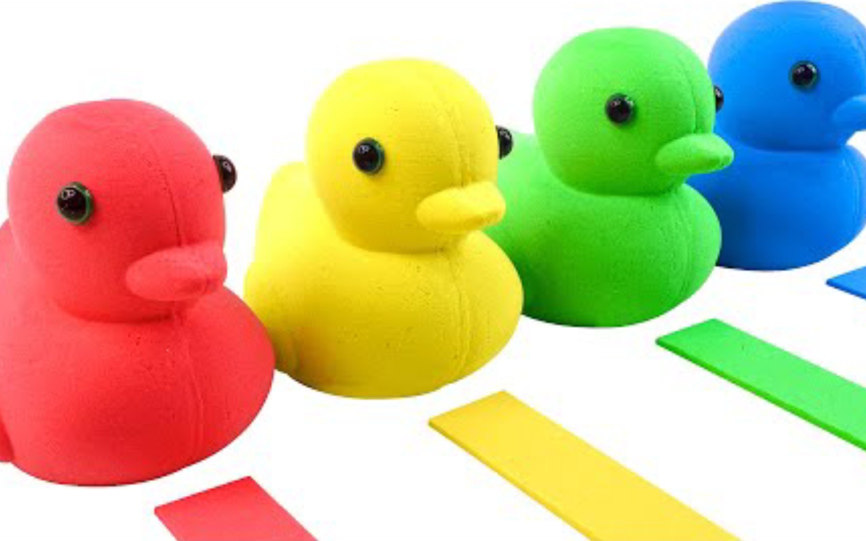 儿童益智太空沙，制作一排彩虹小鸭子