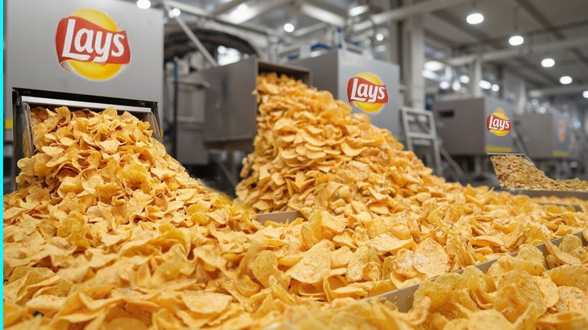 乐事全自动工厂，如何做到日产100万袋薯片的？