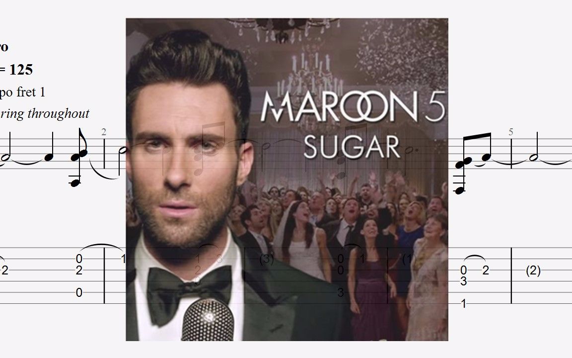 sugarmaroon5指弹吉他谱附吉他谱下载