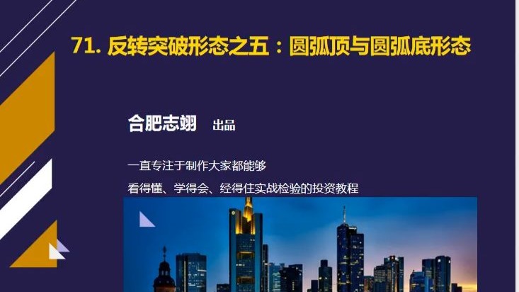 71、反转突破形态之五：圆弧顶与圆弧底形态