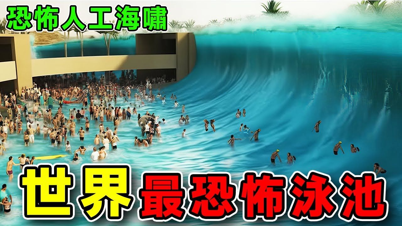 世界最恐怖10个泳池，人工海啸导致伤情惨重，为追寻刺激与鳄鱼共游