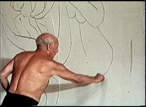 绘画大师 毕加索生前绘画视频片段