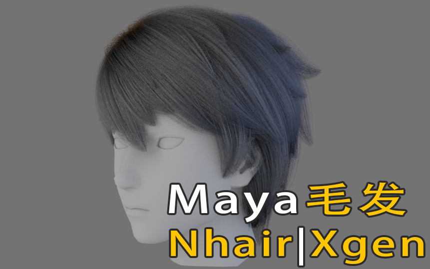 maya2017:三种毛发创建教学【nhair【xgen交互式【生成多边形毛发