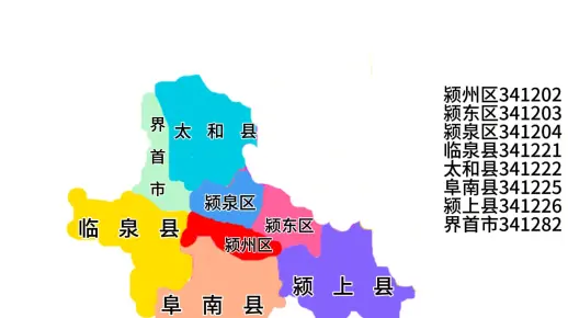 【新版】阜阳区划以及区划代码大变迁