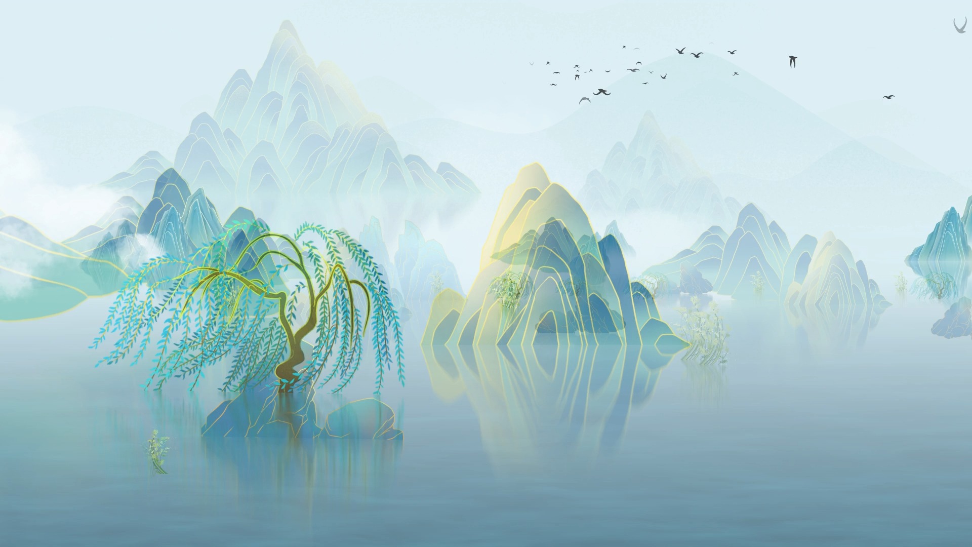 大气中国风开场片头背景素材，震撼片头素材。