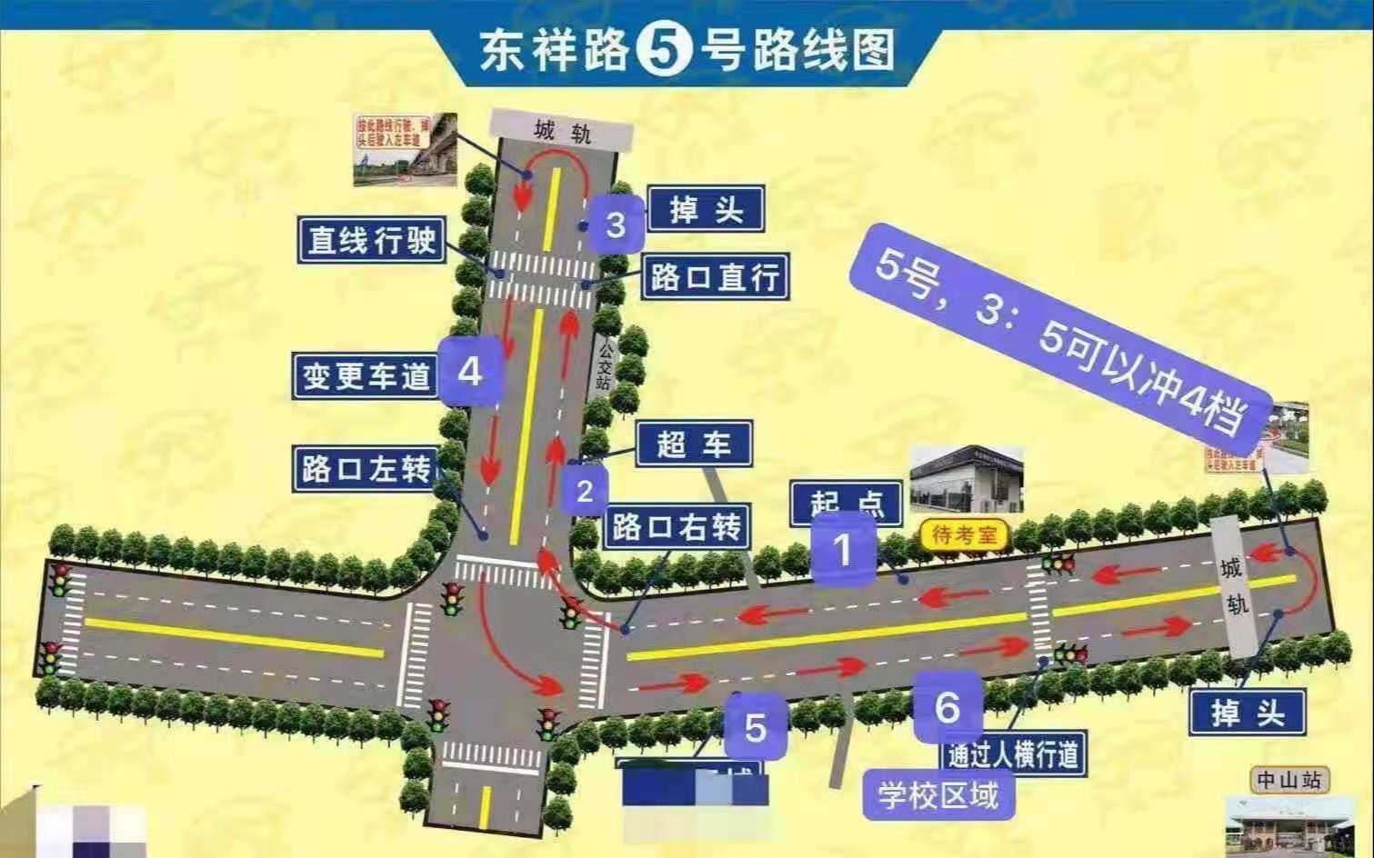 5号线行驶路线科目三中山市东祥路