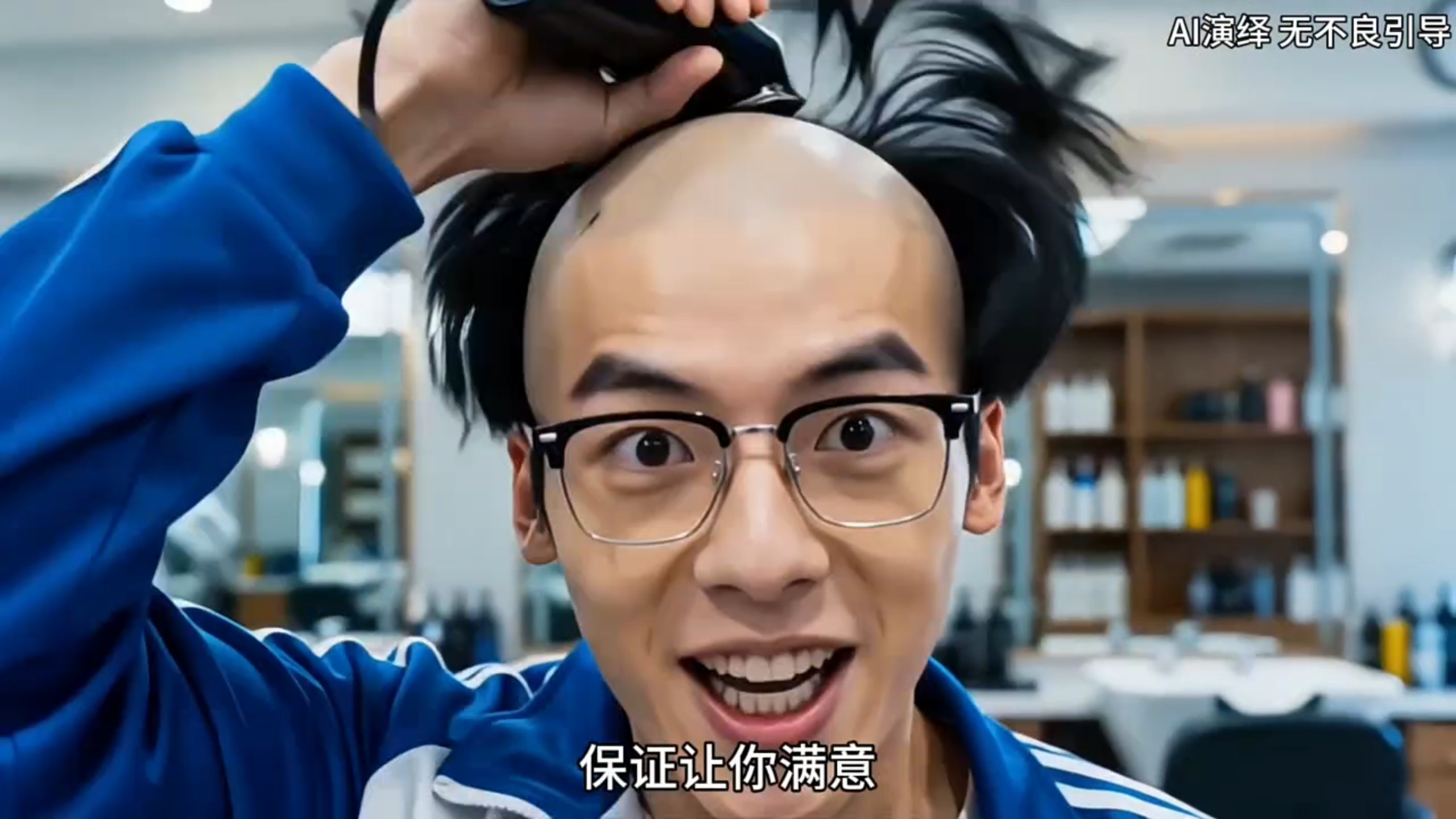 给我理一个跟你一样的发型。
