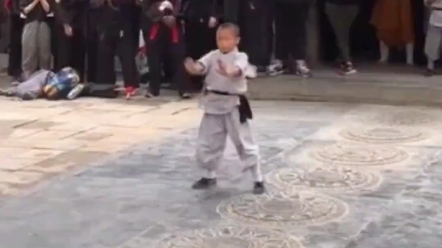 少林寺 六岁孩子武术表演，动作行云流水一旁老外看呆！