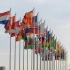 联合国多个国家的旗帜随风飘扬视频素材