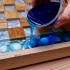 【局部精琢（棋盘）——橡木和环氧树脂海洋象棋，具有漂浮效果和 LED】【Wood Seaso】