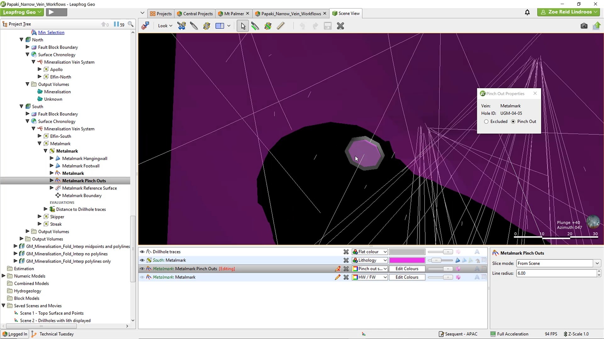 Using Leapfrog Geo in narrow vein modelling workflows