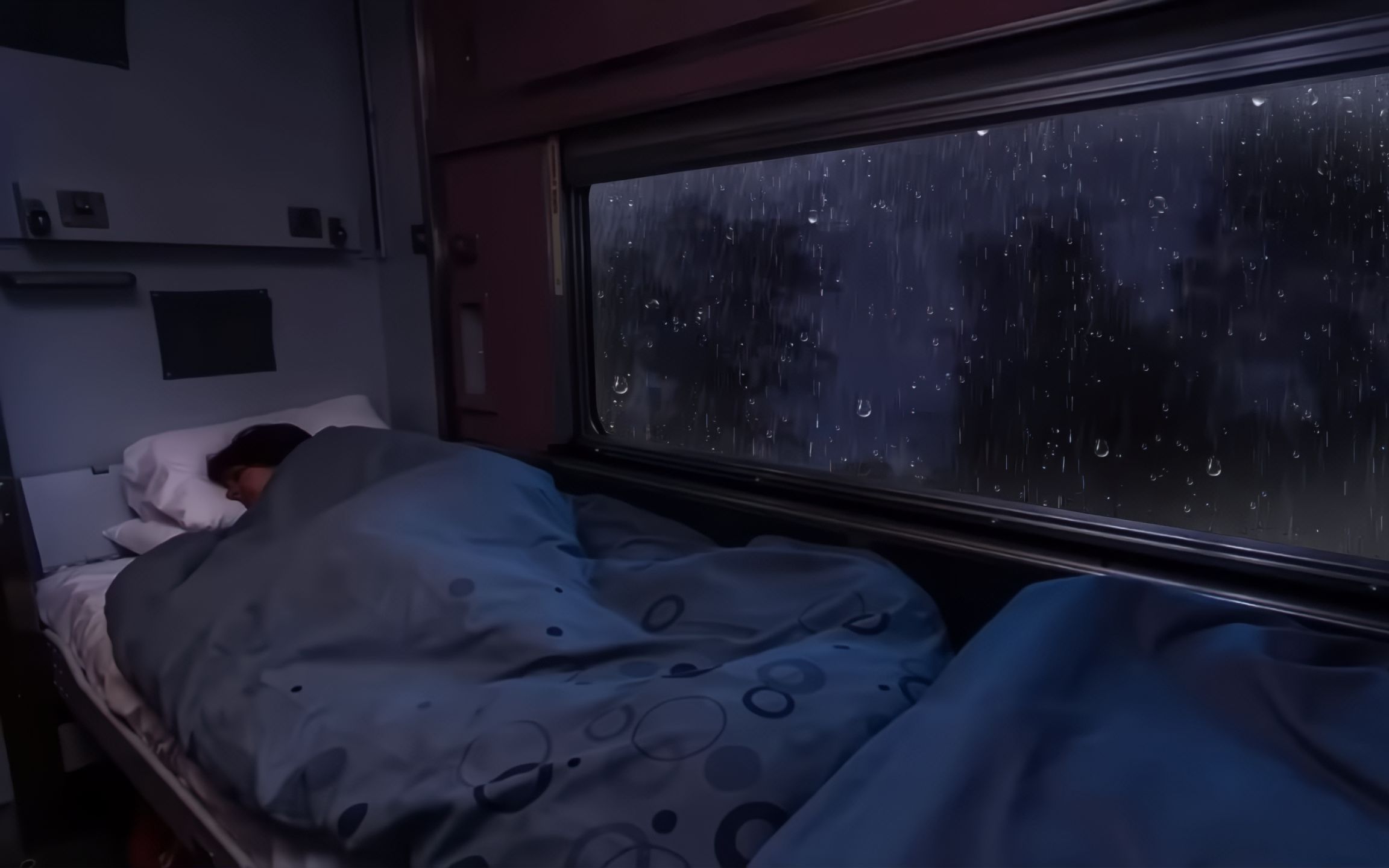 🔴 [8小时深度睡眠]火车上下大雨，✅20分钟内立即入睡⚡雨声入睡