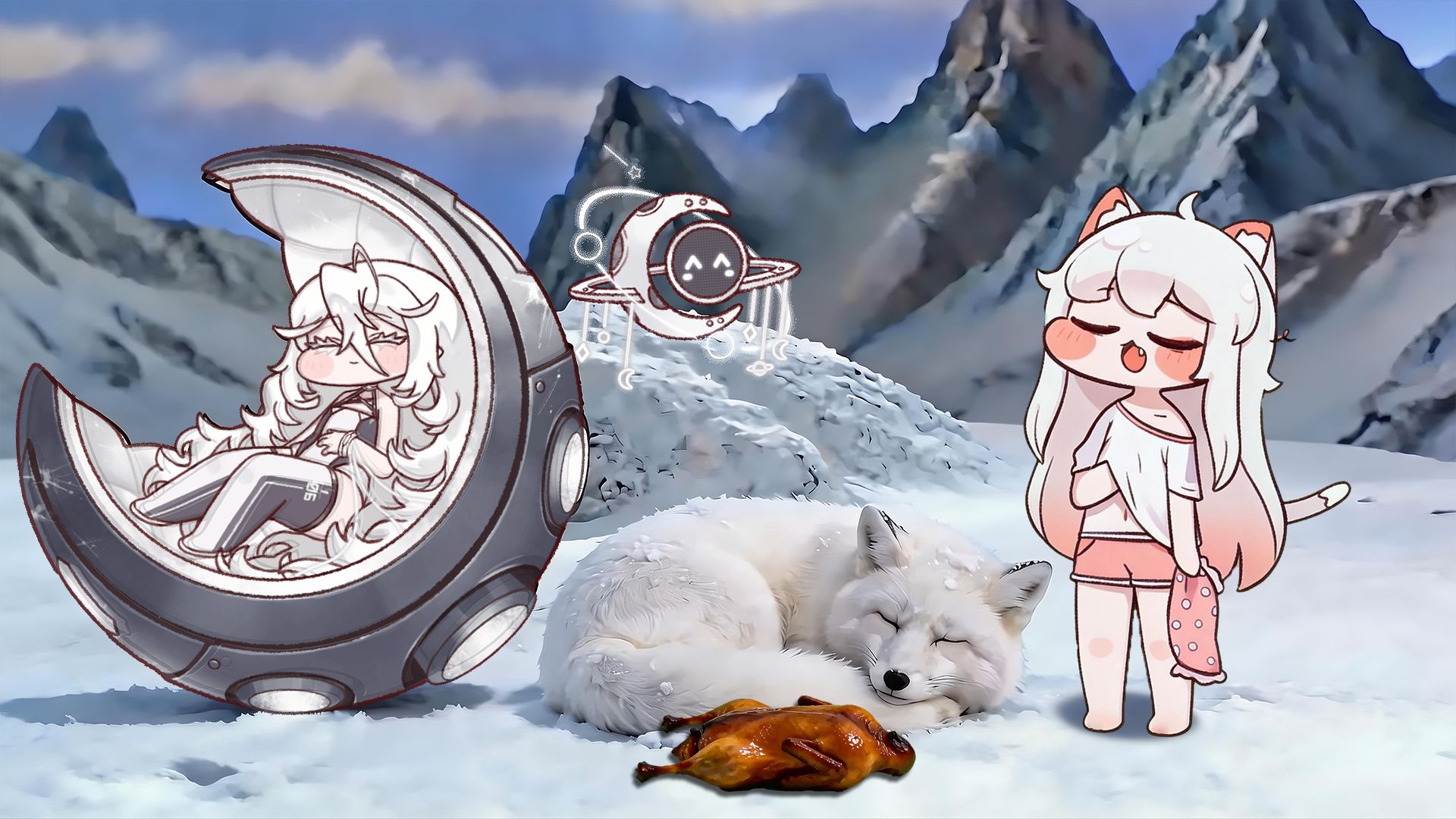 雪山救狐狸，但是坨坨救
