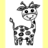 可爱的长颈鹿#动物黑白线描画#动物线描#线描儿童画#黑白线描卡通画#创意画