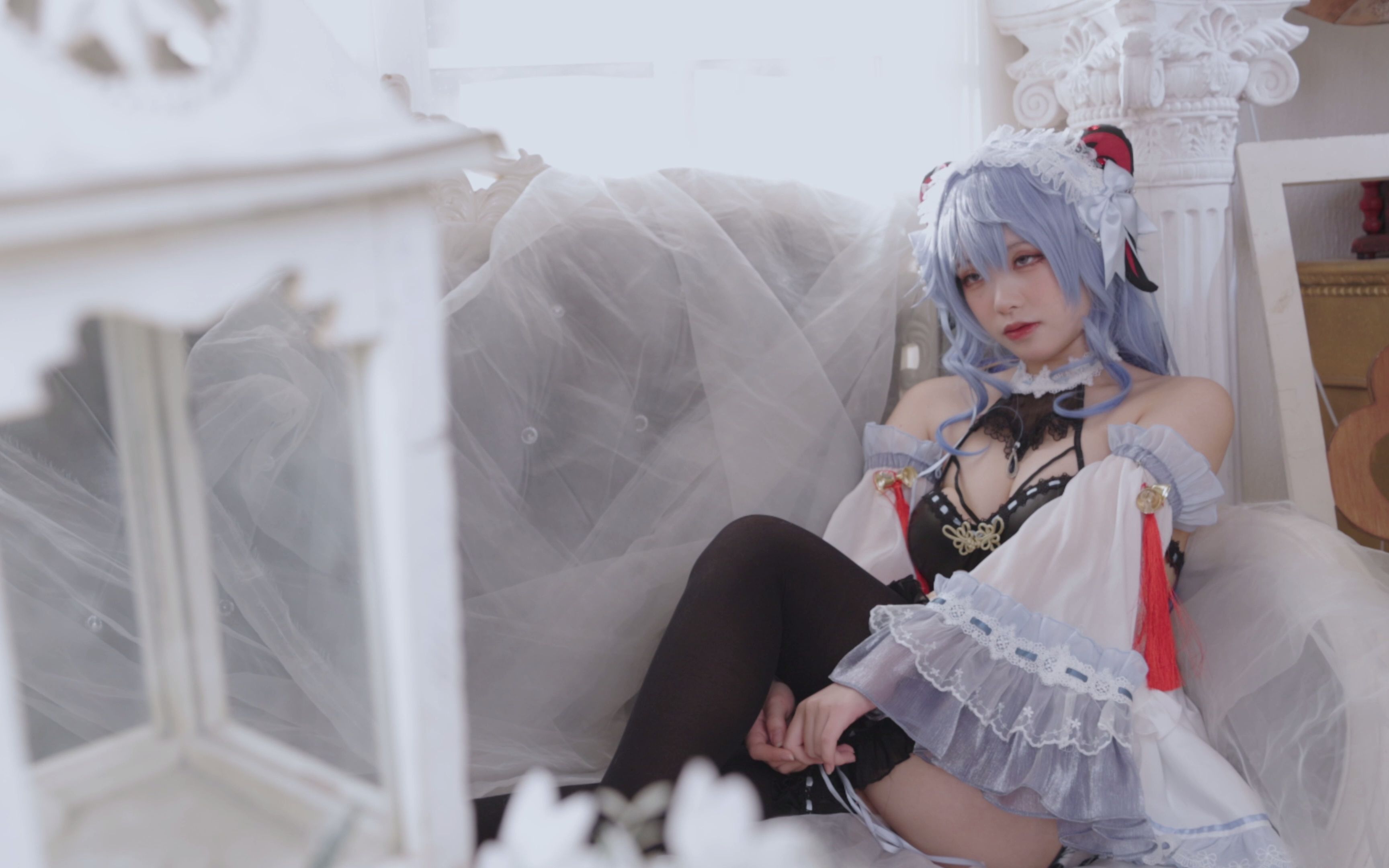 Ganyu COS] White Skin and Beautiful Wang Xiaomei Ganyu Maid 4K Pure Enjoyment