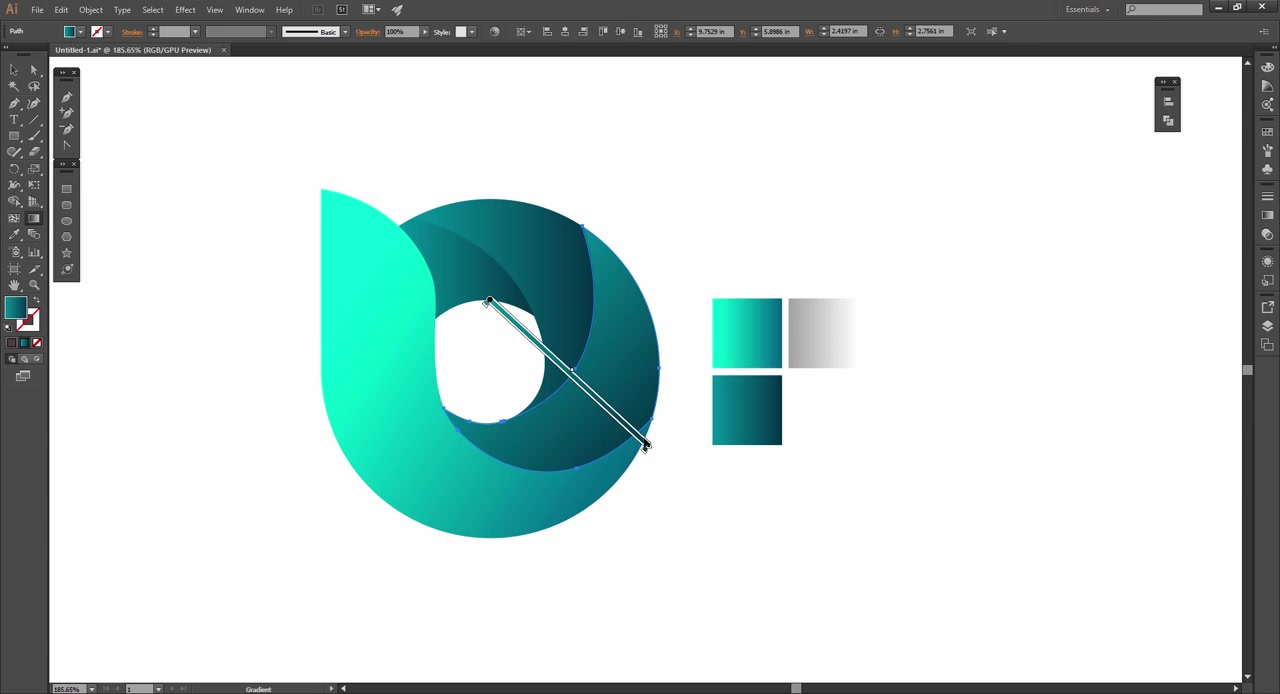 【ai教程】adobe illustrator 绘制3d 阴影logo