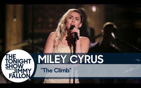 Miley Cyrus Closes The Tonight Show with The Climb哔哩哔哩 (゜゜)つロ 干杯~bilibili