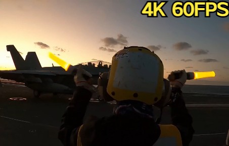 『4K 战机鉴赏』美国海军罗纳德·里根（USS Ronald Reagan）（CVN 76）F/A-18F超级大黄蜂夕阳下弹射起飞4K 60fps纯享