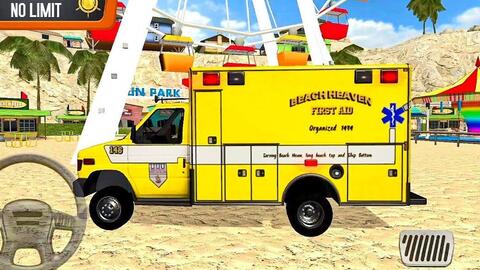 海岸警卫队海滩救援队 救护车 汽车游戏