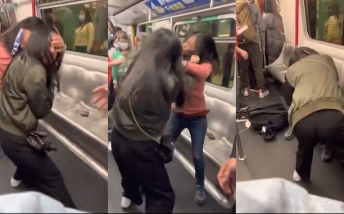 两女子地铁互扇巴掌、揪头发，网友：女人打架比男人都猛