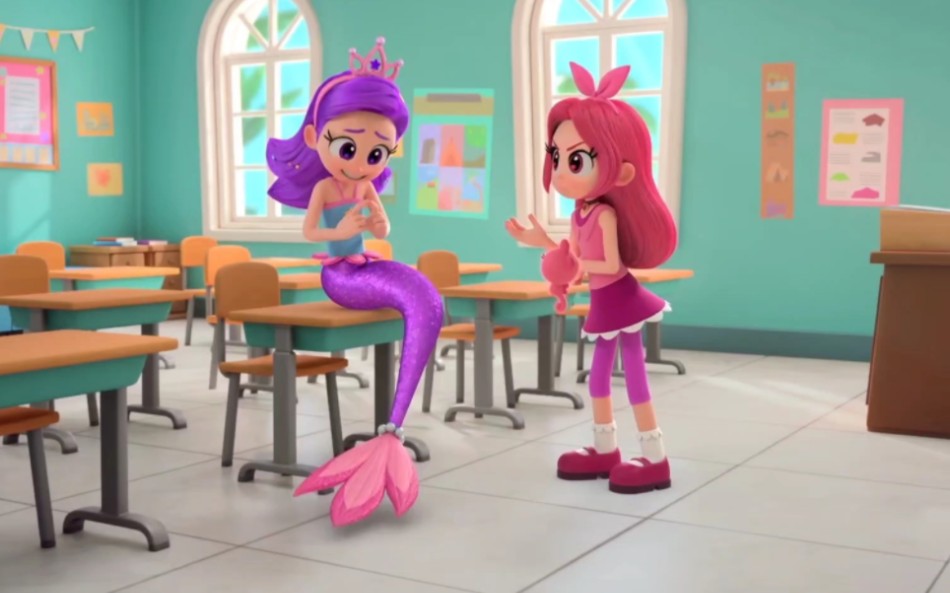 紫星在学校变成美人鱼，只因丢失了魔法发卡！