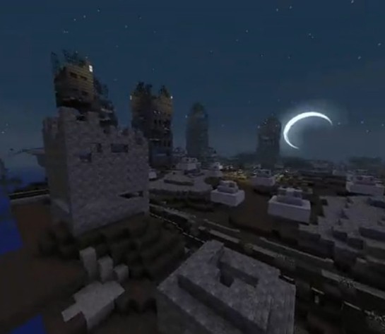 我的世界minecraft152末日生存服e叔带你看夜景